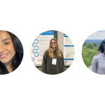 Three circles, each with a researcher portrait photo